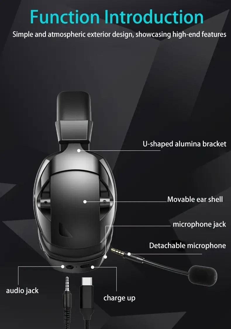 Over-Ear Gaming Headset Wireless and Wired