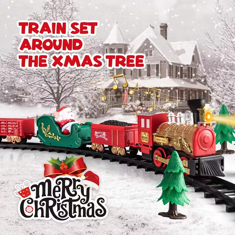 Electric Train Toy Set with Lights and Sounds