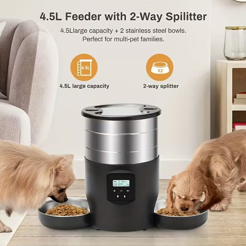 4.5L Stainless Steel Smart Automatic Pet Feeder