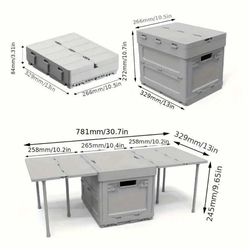 Large Capacity Foldable Storage Box with Wheels