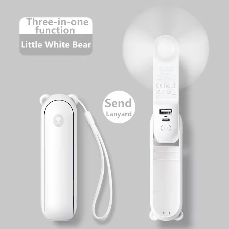Portable Handheld Fan with LED Light