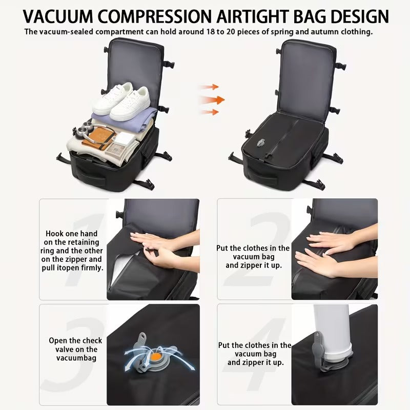Travel Backpack with Built-In Pump