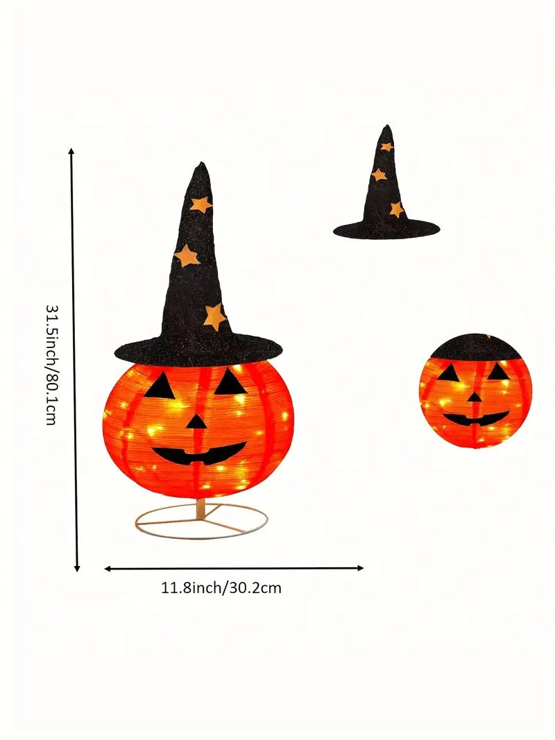 Halloween Foldable Pumpkin Light with Hat