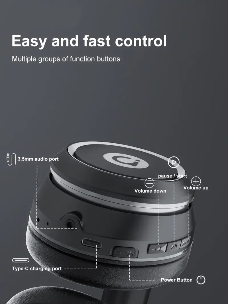 Wireless Over-Ear Headphones with Mic