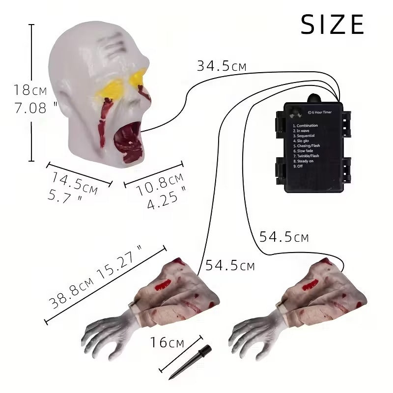 Glowing Zombie Groundbreaker Halloween Decoration