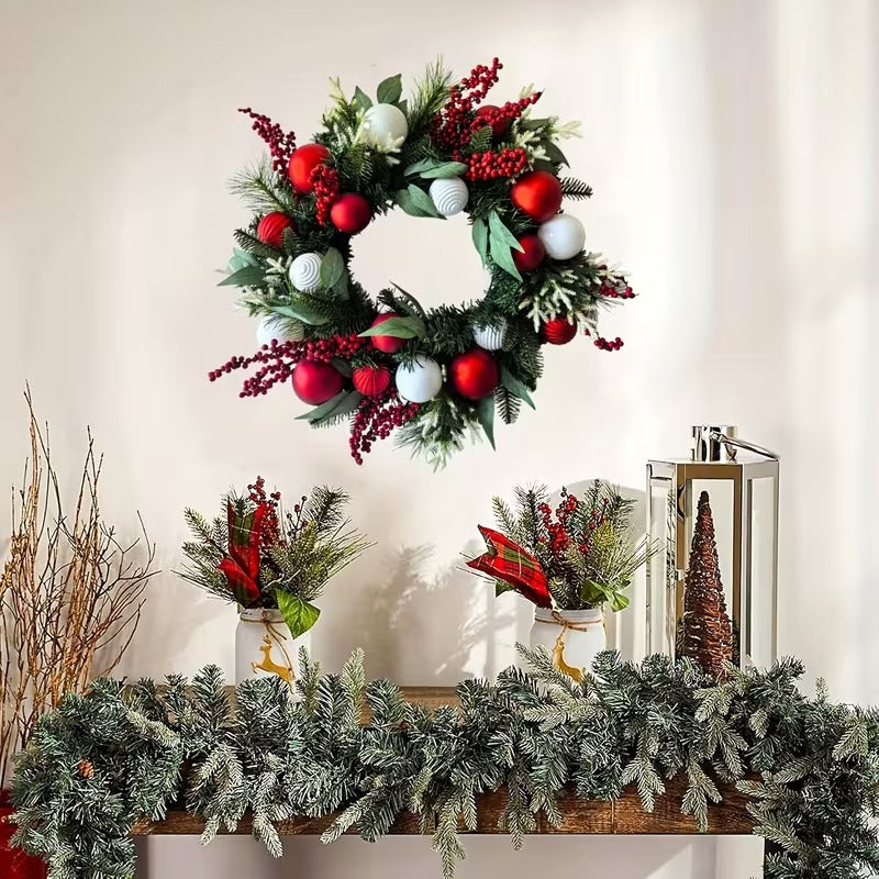 Christmas Wreath 60cm with Berries and Ornaments