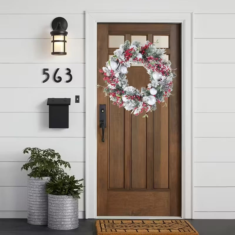 Artificial Christmas Wreath Green with Red Berries