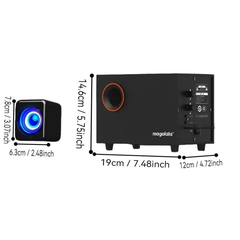 Wooden Computer Speaker with Bass