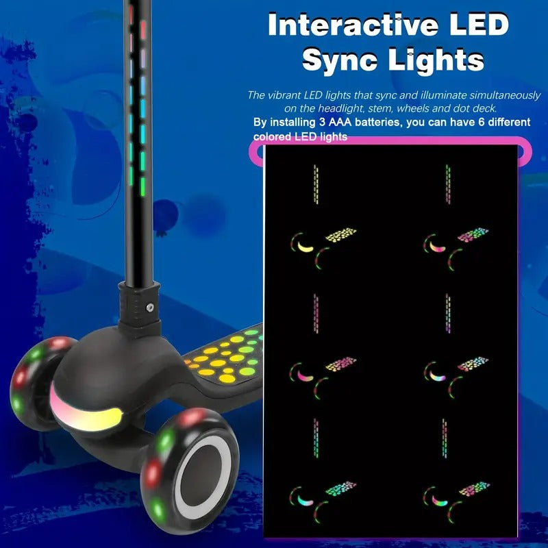 Kids Scooter Adjustable Height with LED Wheels