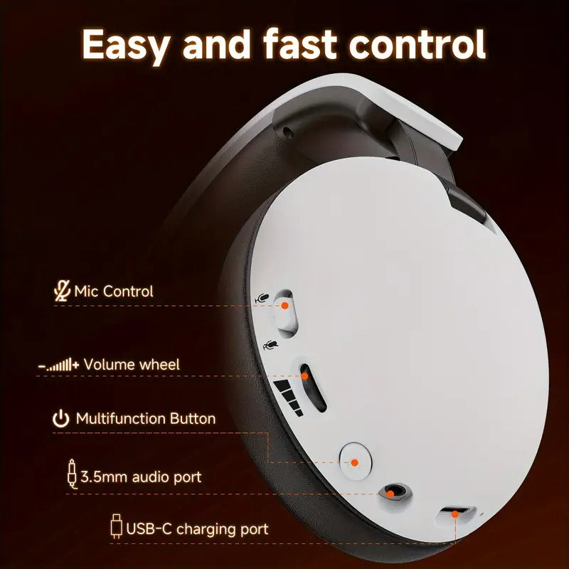 Wireless Bluetooth Over-Ear Headphones with ANC Microphone