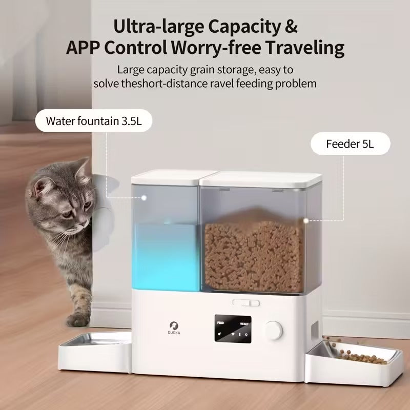 Smart Automatic Cat Feeder and Water Dispenser with App Control