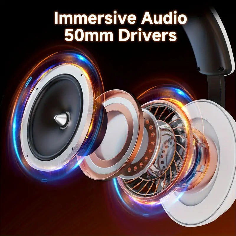 Wireless Bluetooth Over-Ear Headphones with ANC Microphone