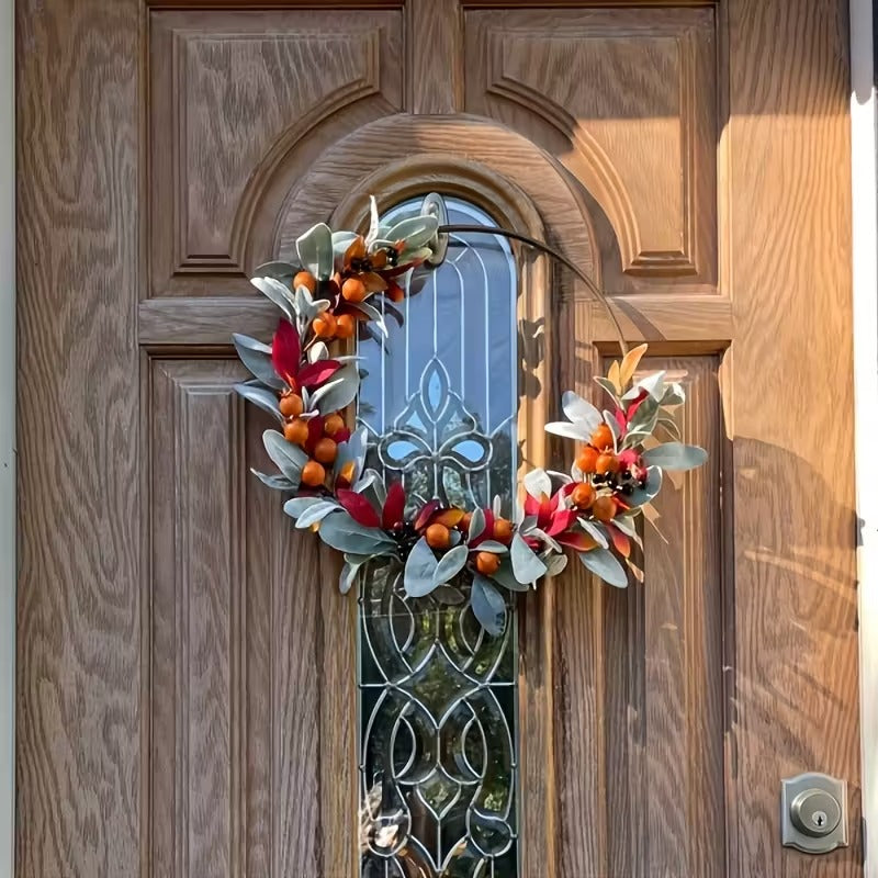Autumn Floral Wreath Red & Golden Berries