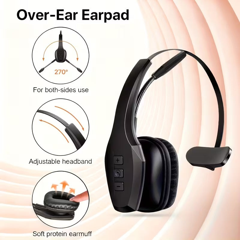 Wireless Headset with Mic and USB-C Charging