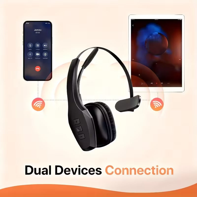 Wireless Headset with Mic and USB-C Charging