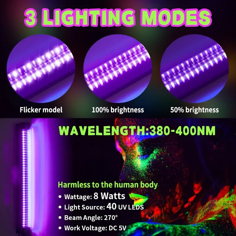 Halloween UV Black Light Bar USB Plug