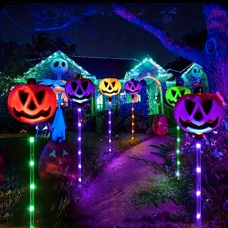 Halloween Pumpkin Solar Lights 6-Piece Set