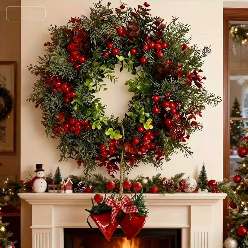 Christmas Bell Wreath for Door Table Decor