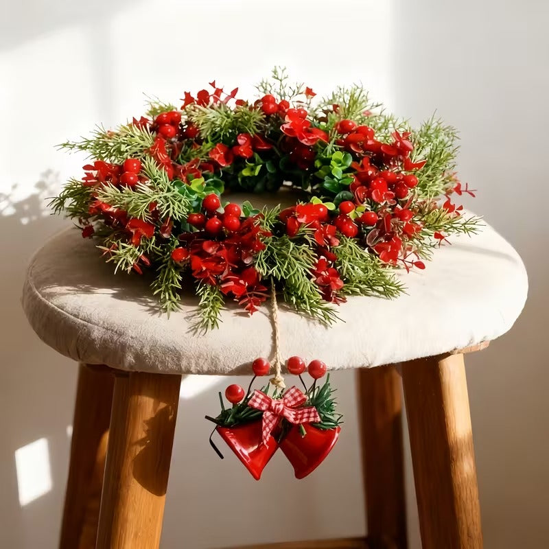 Christmas Bell Wreath for Door Table Decor