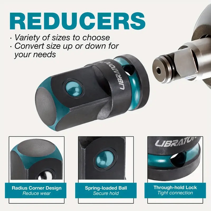 Impact Socket Adapter with Hex Drive Set (20pcs)