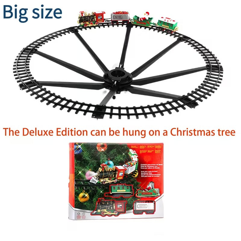 Electric Christmas Train Set with Lights and Sound