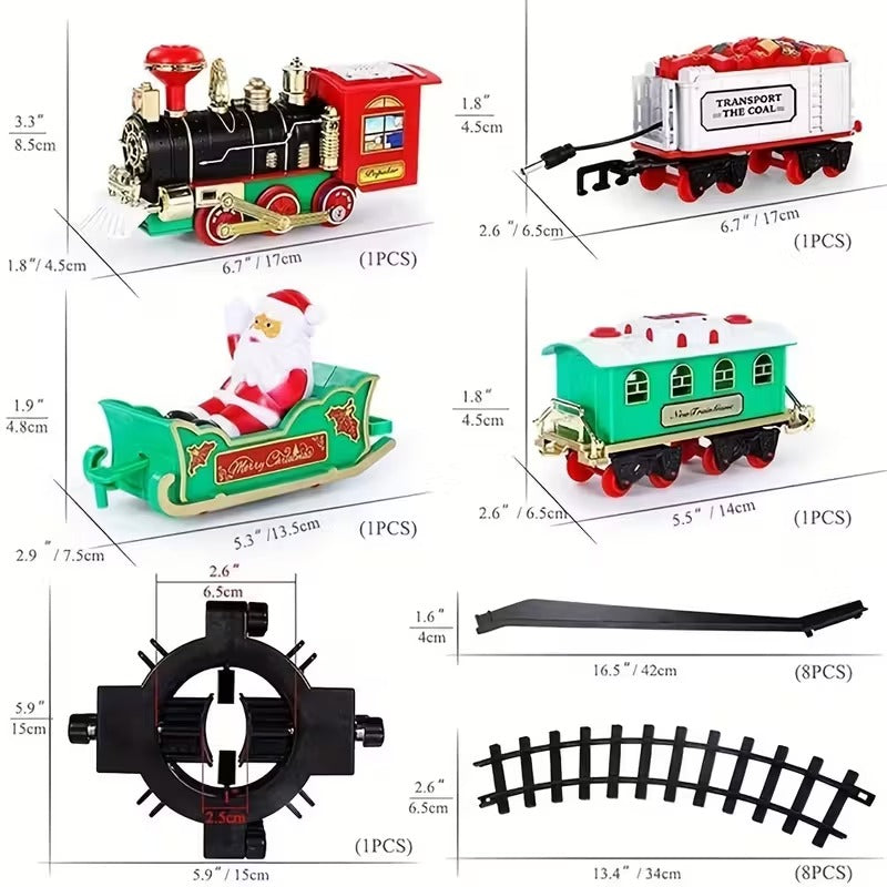 Electric Christmas Train Set with Lights and Sound