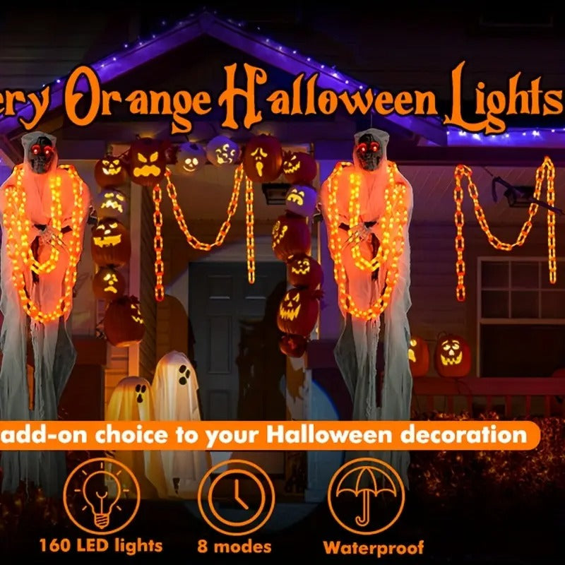Solar Halloween Chain Lights with Square Lock Design