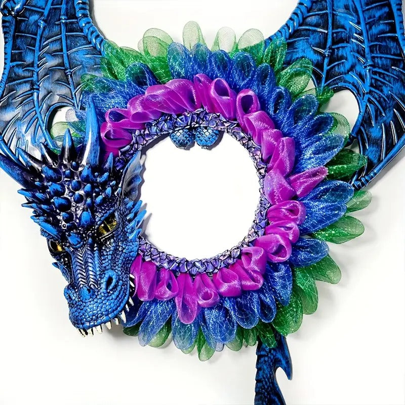 Giant Halloween Wreath Charm Dragon Floral