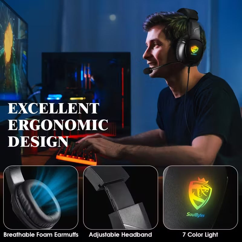 S20 Gaming Headset 50mm LED Mic