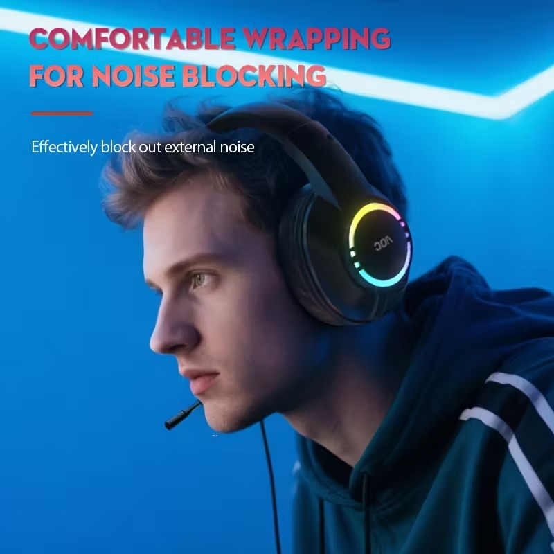 Surround Bass Gaming Headphones with LED and Mic