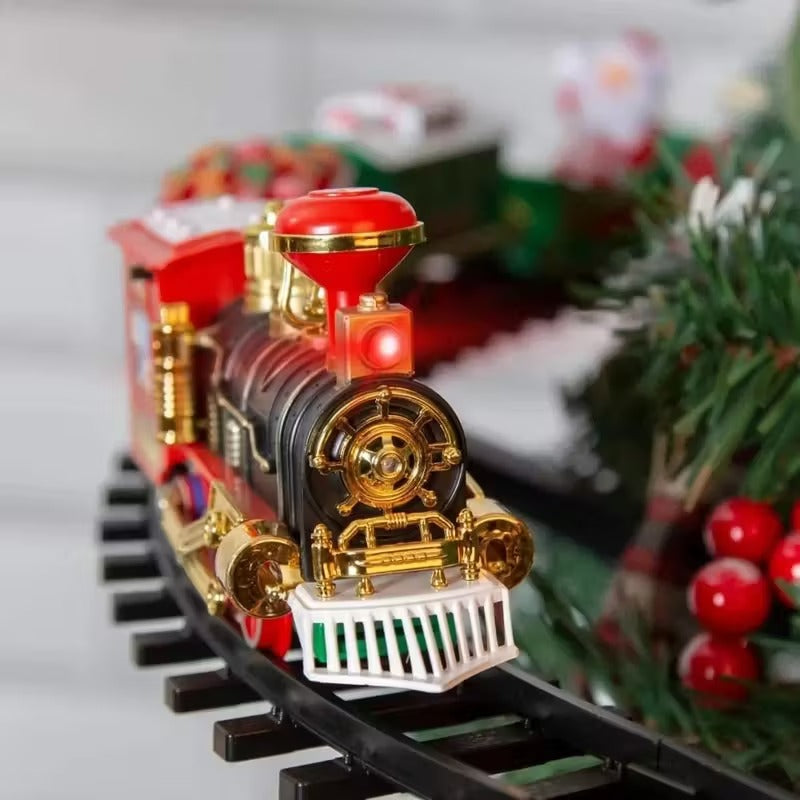 Electric Christmas Train Set with Lights and Sound