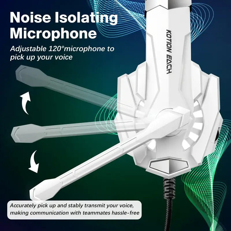 Pro Gaming Headset with LED Light and Microphone