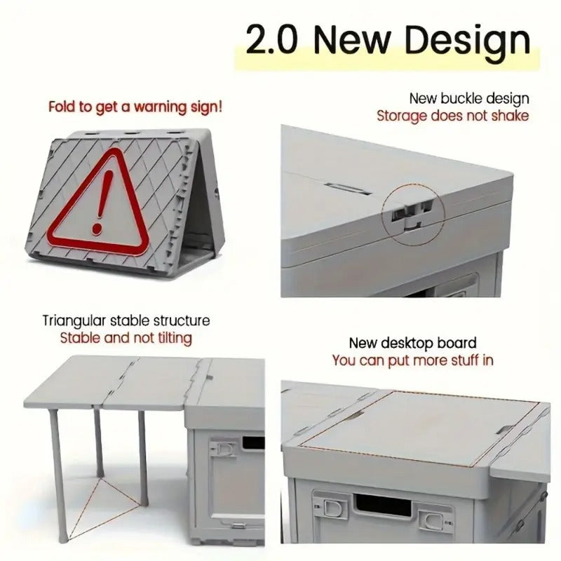 Large Capacity Foldable Storage Box with Wheels