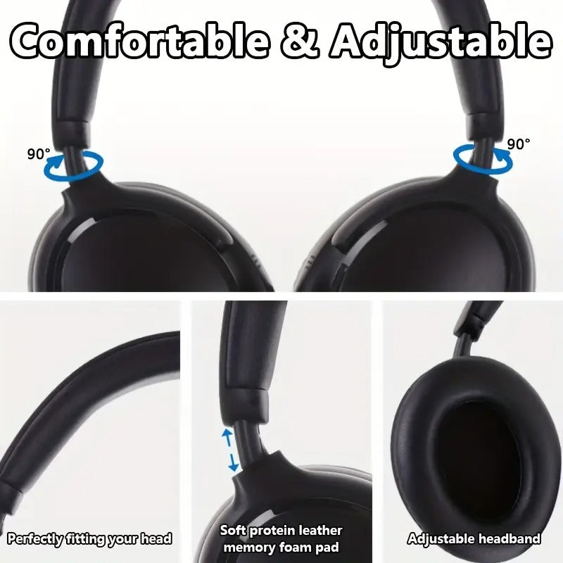 Over-Ear Wireless Headphones 40H Playtime Foldable with Mic