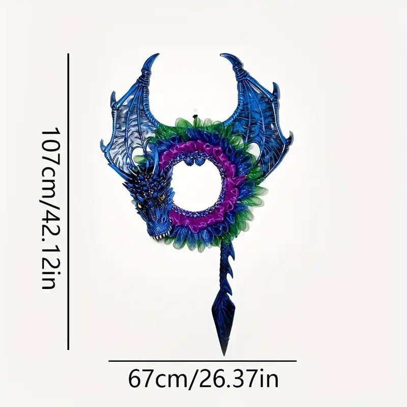 Giant Halloween Wreath Charm Dragon Floral