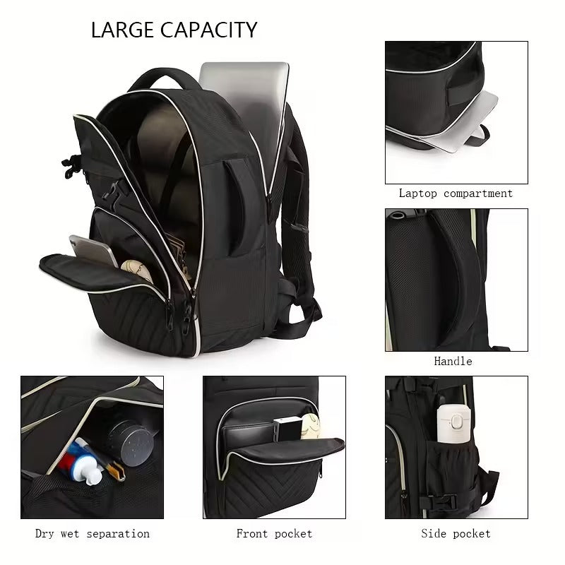 Women’s Large Capacity Laptop Backpack with USB & Shoe Compartment