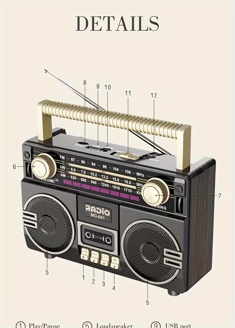 Portable Multifunctional AM/FM/SW Radio