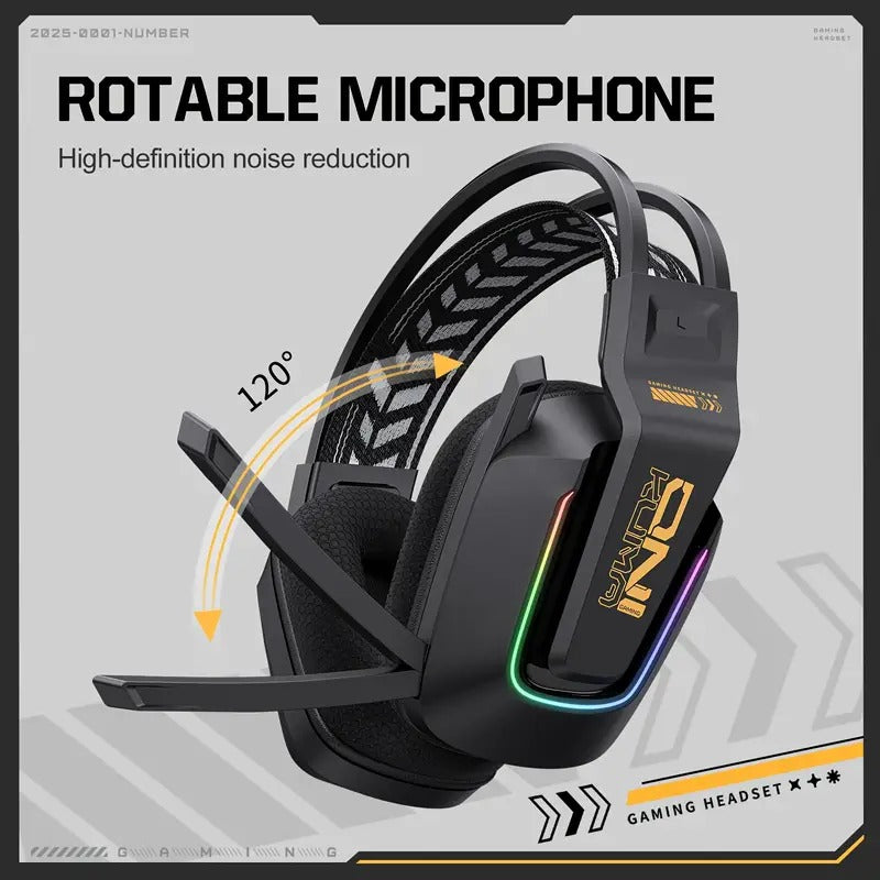 Wireless Gaming Headset GT828 with RGB & Mic