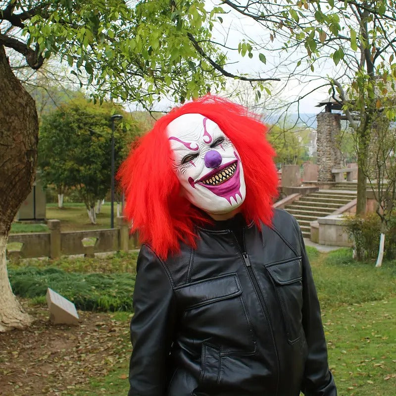 Spooky Joker Clown Latex Mask for Halloween Party