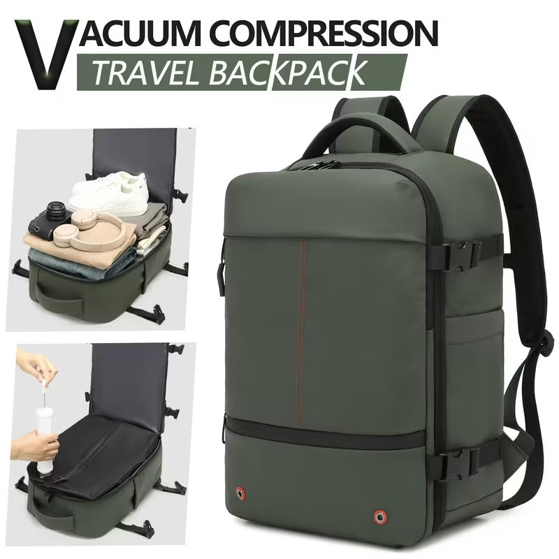 Carry-On Backpack with Vacuum Compression & Laptop Sleeve