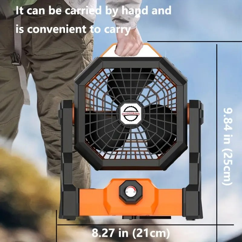 Portable Fan 5-Speed with LED Lighting