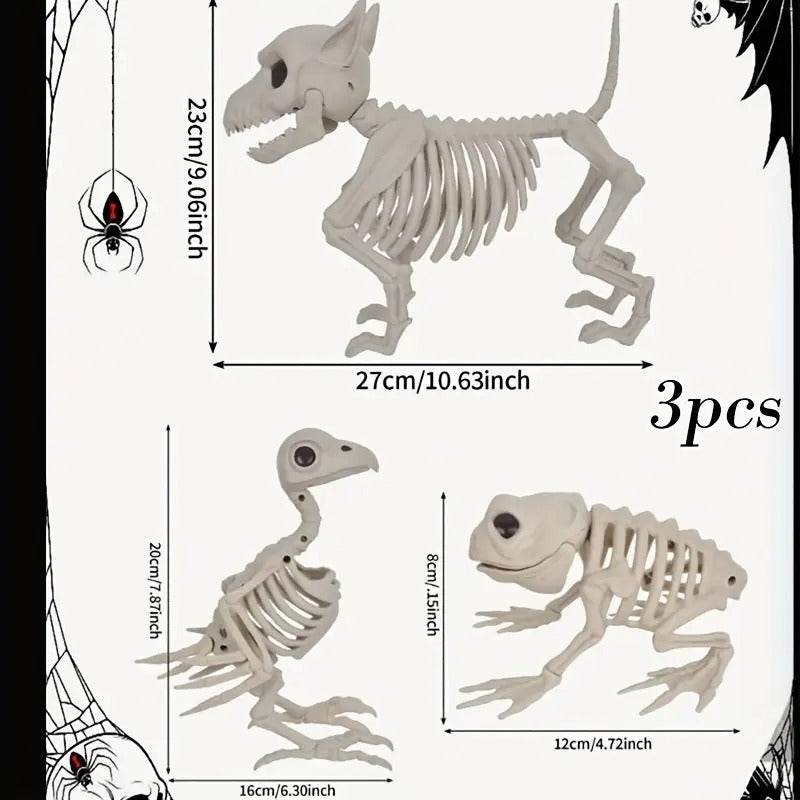 Halloween Poseable Skeleton Animal Set (3pcs)