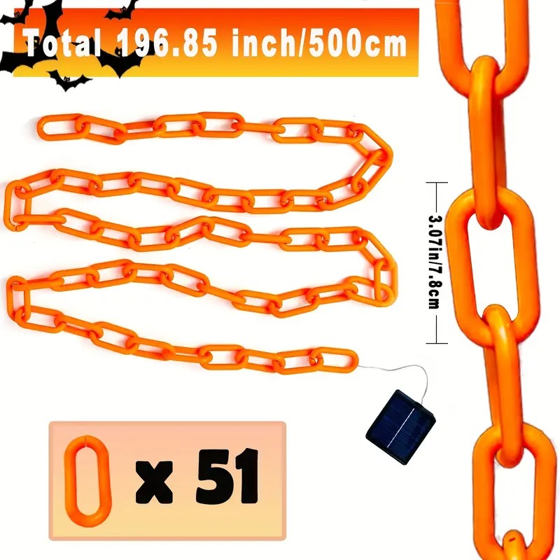 Solar Halloween Chain Lights with Square Lock Design