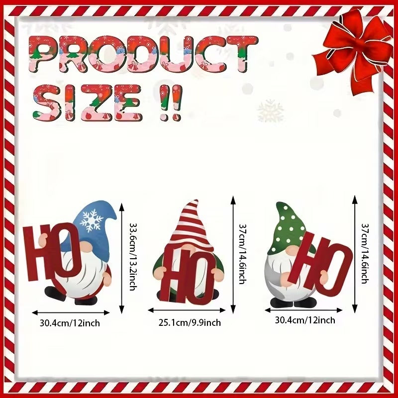 Gnome Outdoor Decoration Set Plastic Lawn Statues (3pcs)