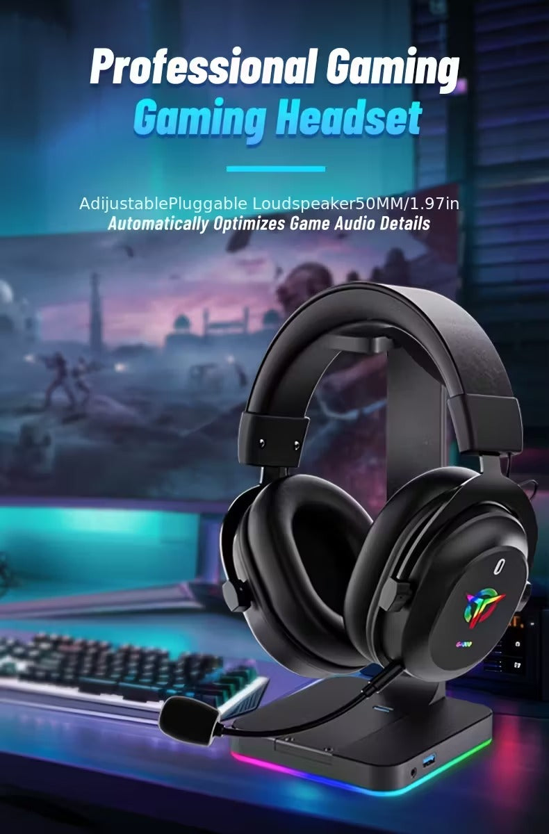 3-in-1 Gaming Headphones Wireless Wired Headset
