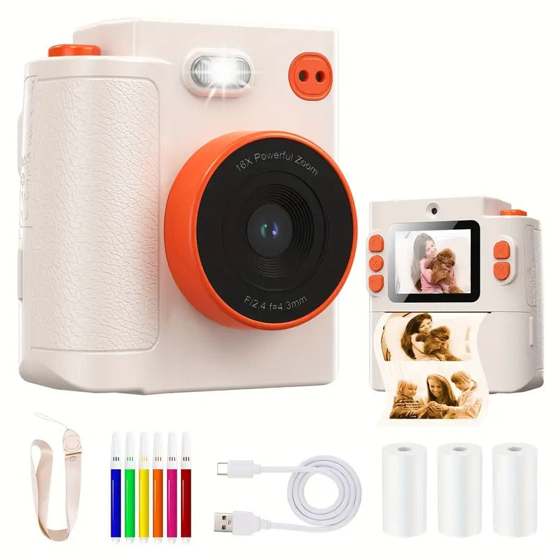Kids Printing Camera 48MP with 3 Paper Rolls