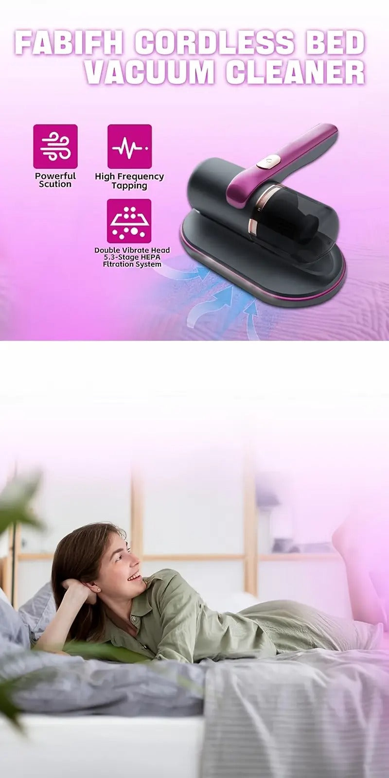 Handheld Cordless Mattress Vacuum Cleaner