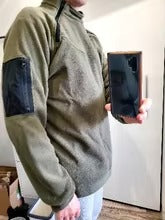 Men's Tactical Fleece Pullover Jacket Outdoor Hiking (Green)