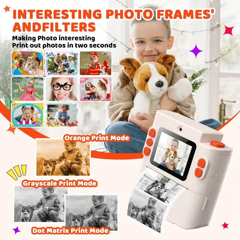 Kids Printing Camera 48MP with 3 Paper Rolls
