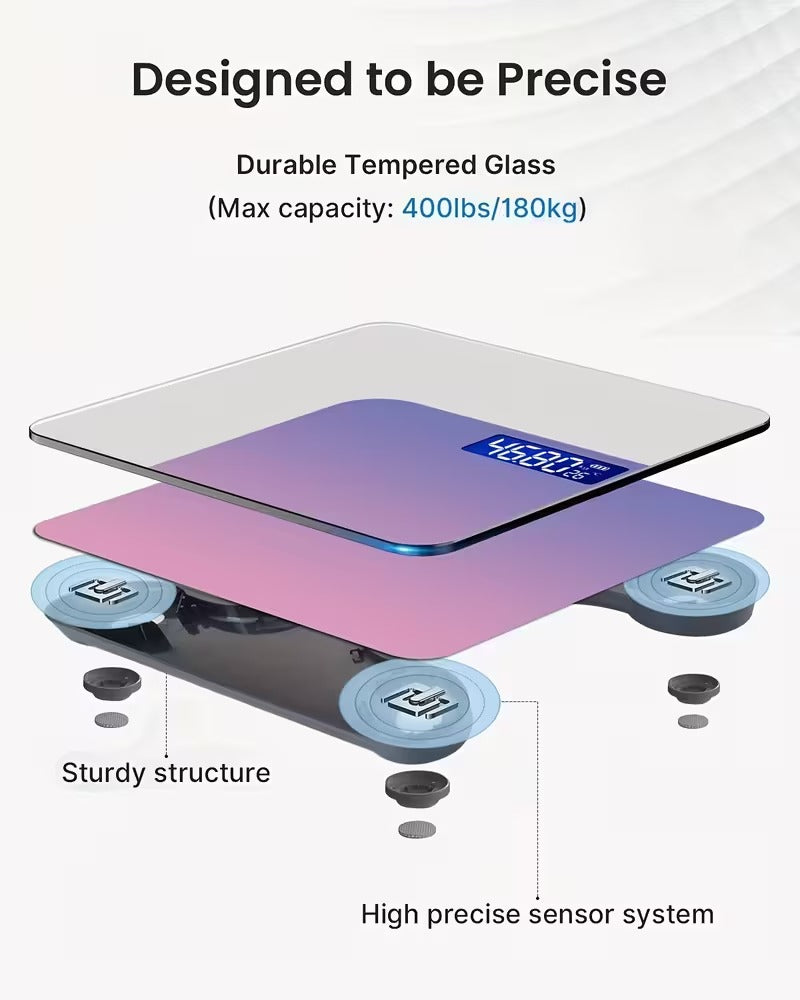 High-Precision Smart Bathroom Scale with LCD Display